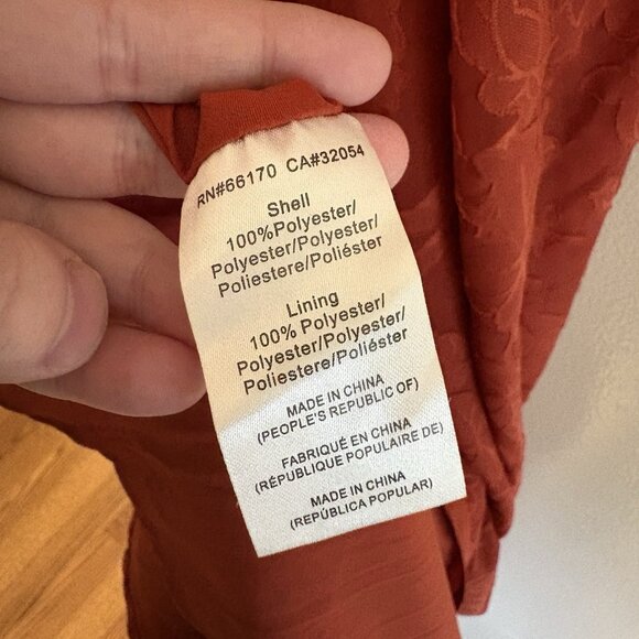 Hutch Anthropologie Women 8 Terracotta Orange Floral Textured Lindy Maxi Dress - Picture 10 of 13